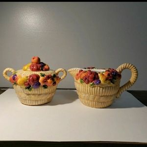 Vintage & Rare 2001 DEPT 56 Cream & Sugar Set